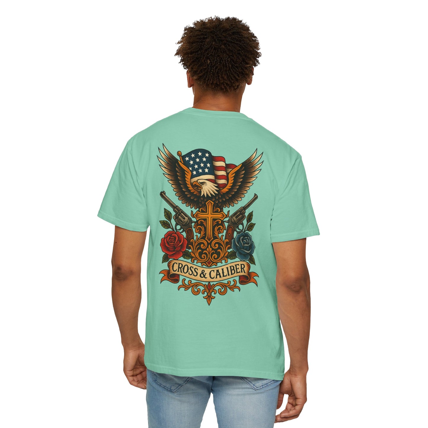 Cross & Caliber Tattoo Edition Unisex T-Shirt - Vintage Style Graphic Tee