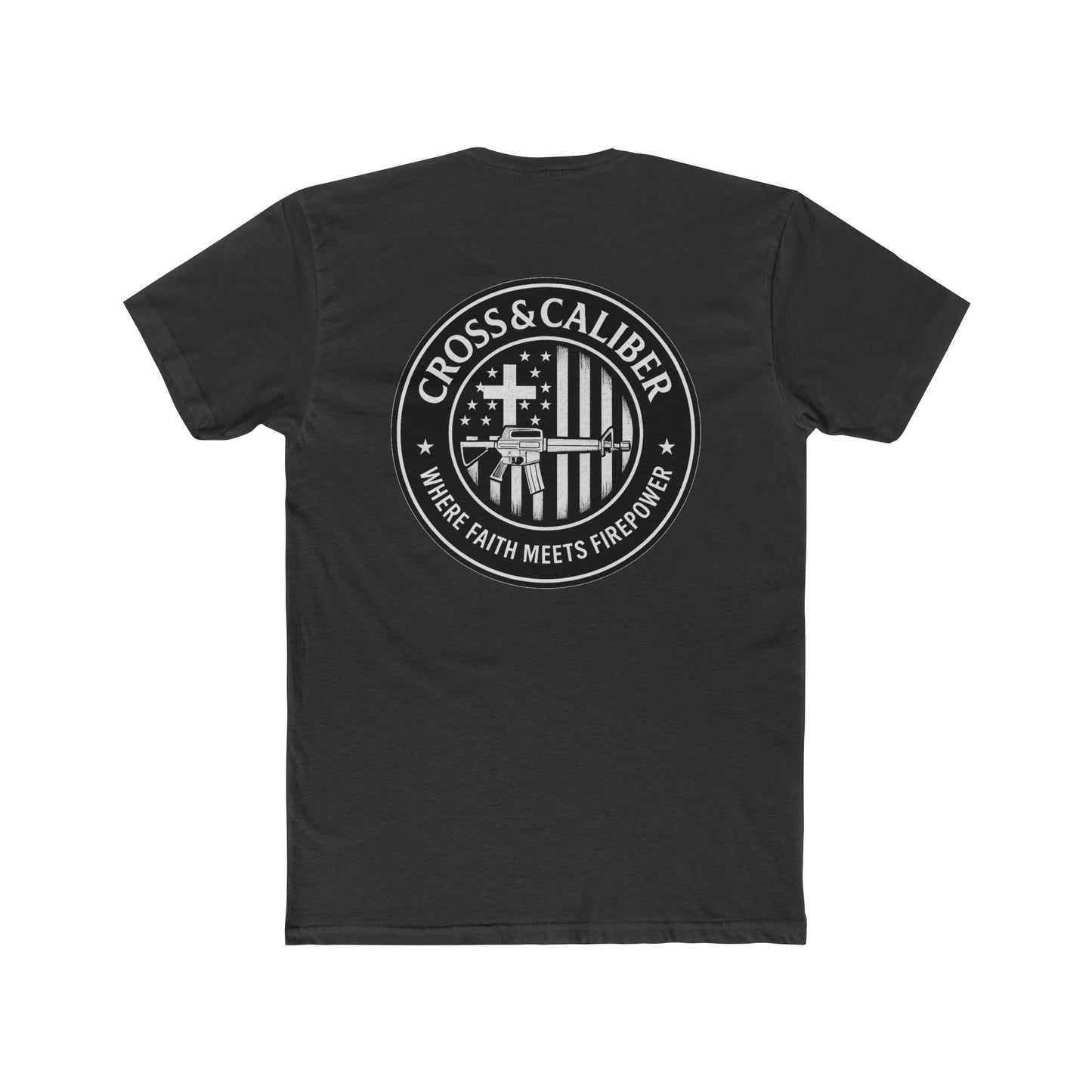 Faith Meets Firepower Tee - Unisex Cotton Crew