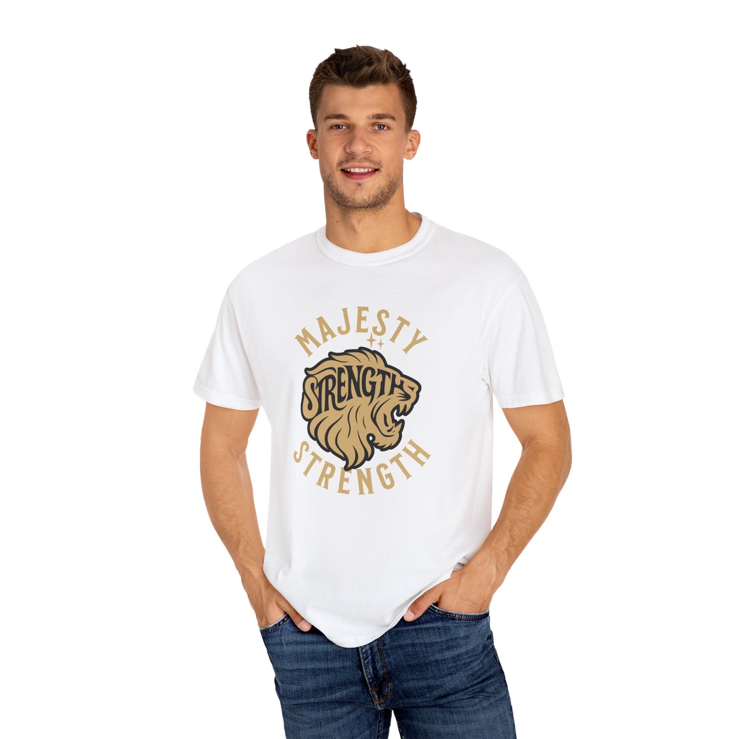 Strength & Majesty T-Shirt, Unisex Graphic Tee, Animal Lover Gift, Strength Inspirational Shirt, Casual Wear, Gift for Him/Her