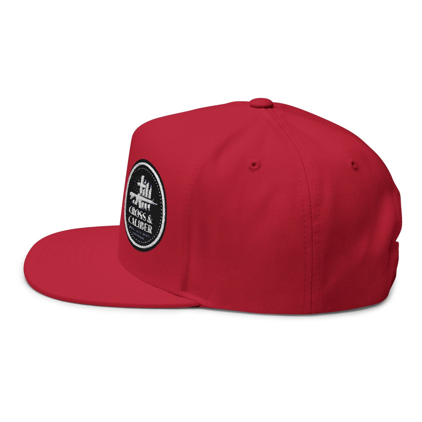 Cross & Caliber Embroidered Flat Bill Cap - Stylish Gear for Everyday Adventures