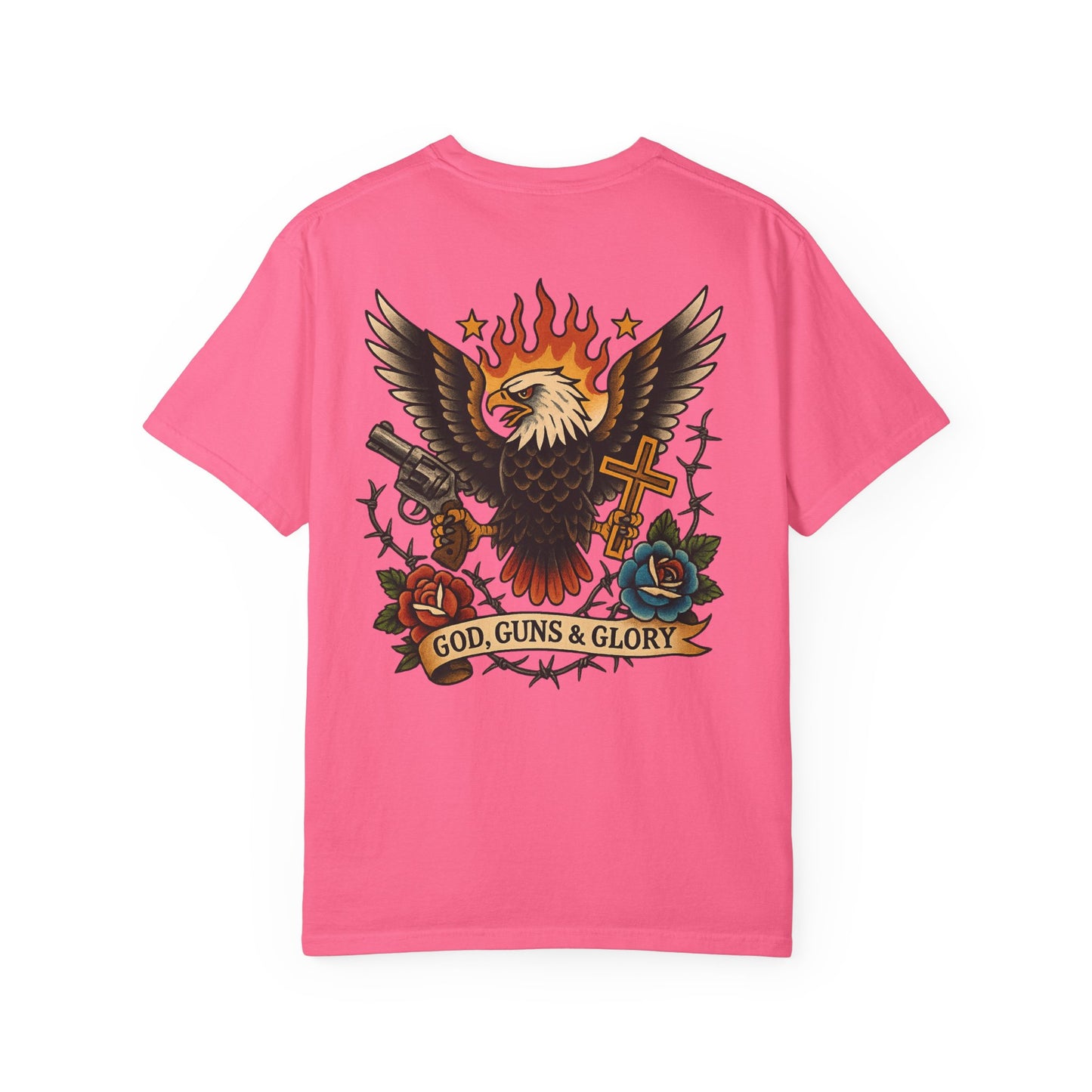 God, Guns & Glory Unisex Garment-Dyed T-Shirt – Vintage Patriotic Style
