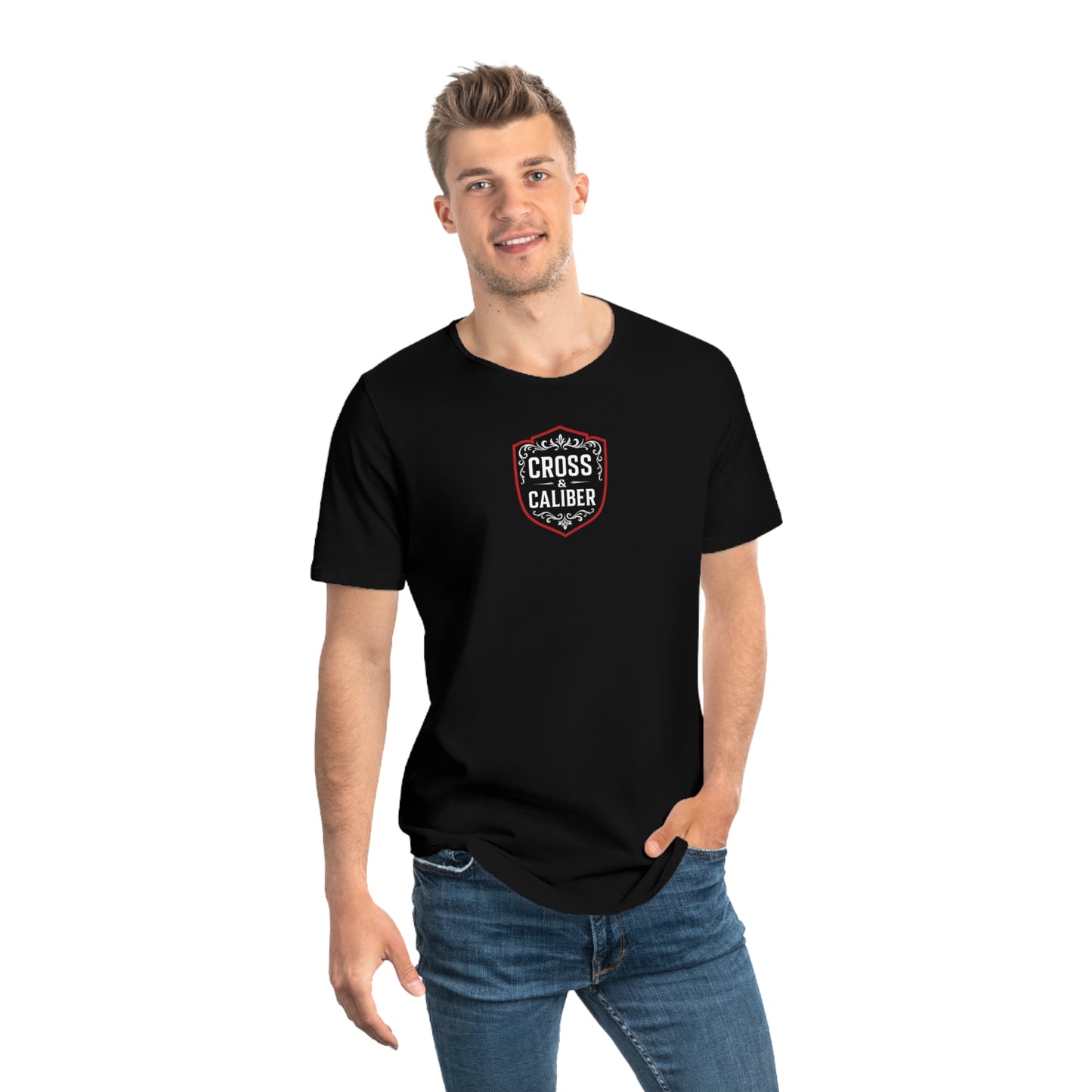 Men's Curved Hem Tee - Casual Streetwear, Worship Warfare Graphic, Gift for Him, Summer Style, Everyday Wear, Unique Design