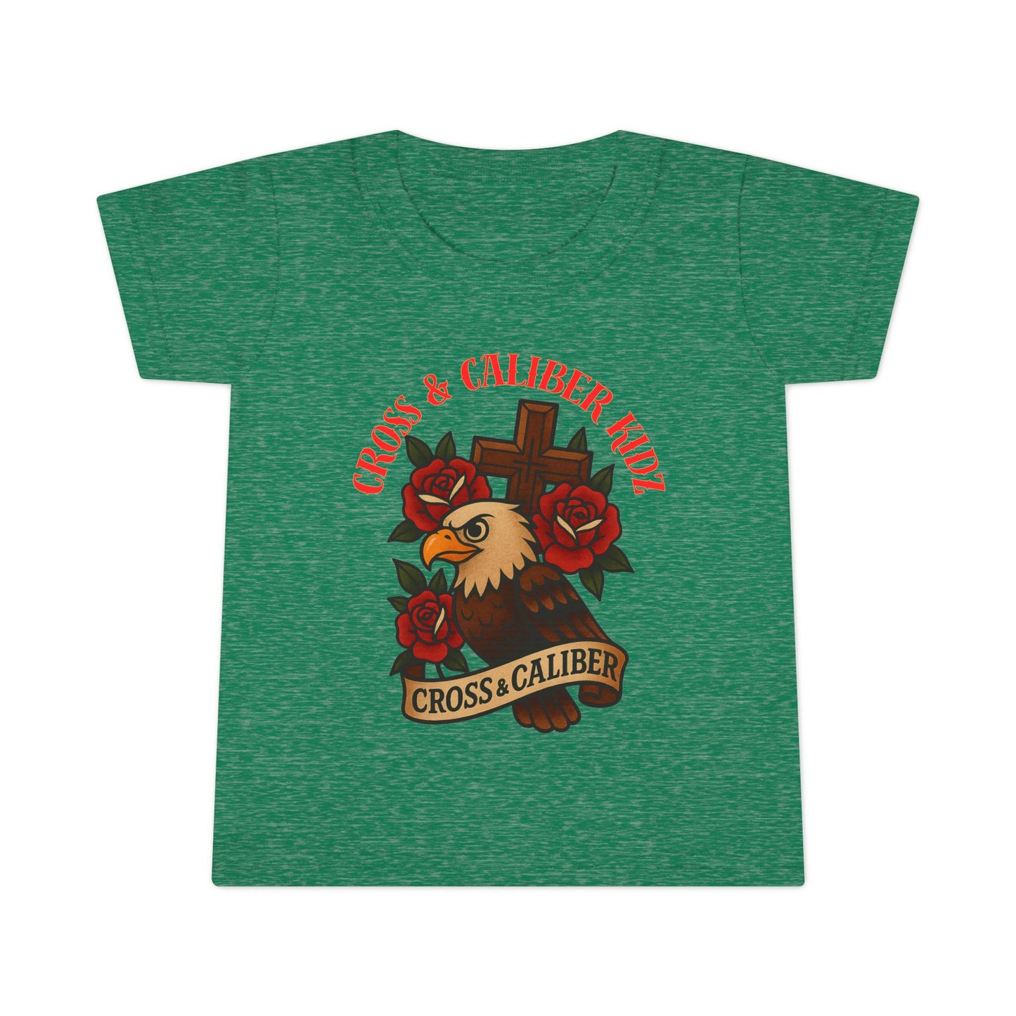 Bold Eagle & Roses Toddler T-Shirt - Faith-Inspired Design