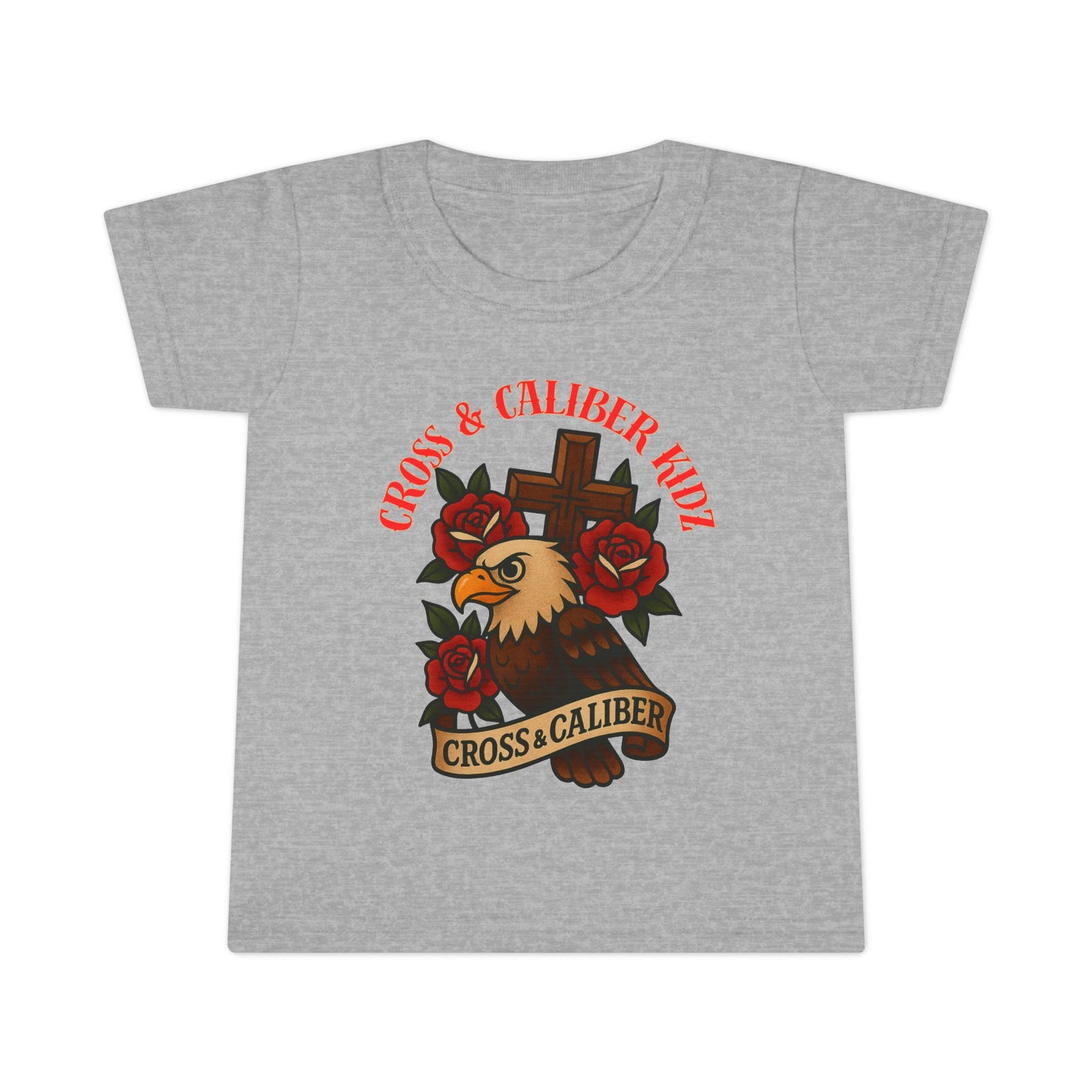 Bold Eagle & Roses Toddler T-Shirt - Faith-Inspired Design