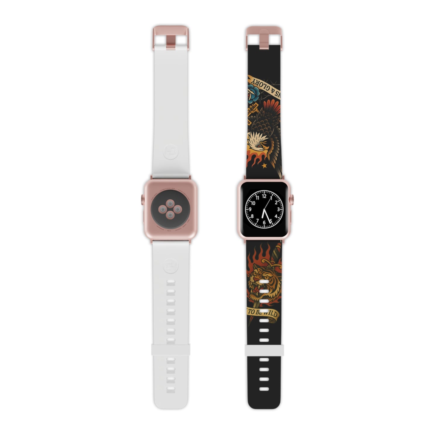 Bold Tattoo-Themed Apple Watch Band - 'Born to Be Wild' Design