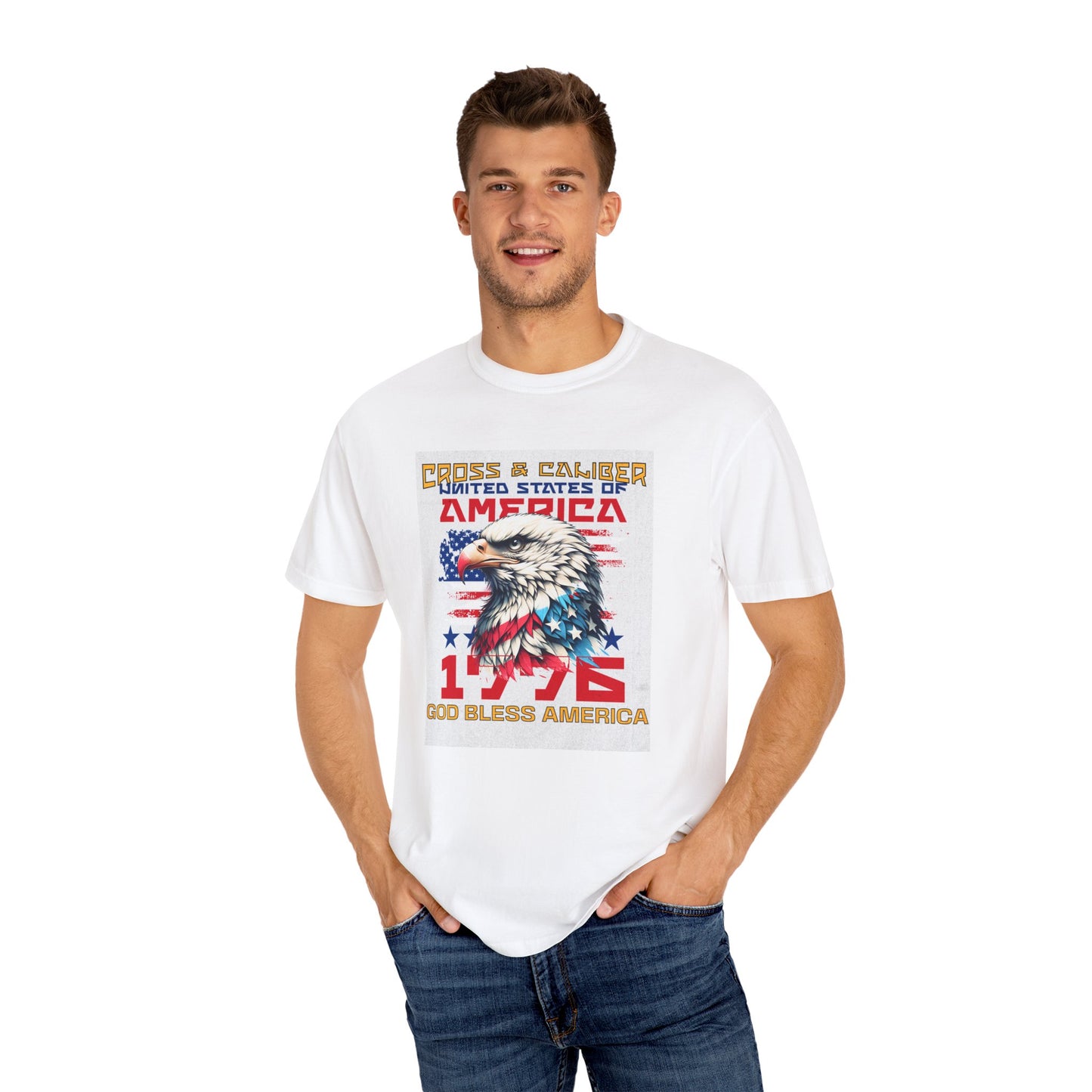 Patriotic Eagle T-Shirt, God Bless America Tee, Unisex Graphic Shirt, 4th of July Apparel, American Flag Clothing