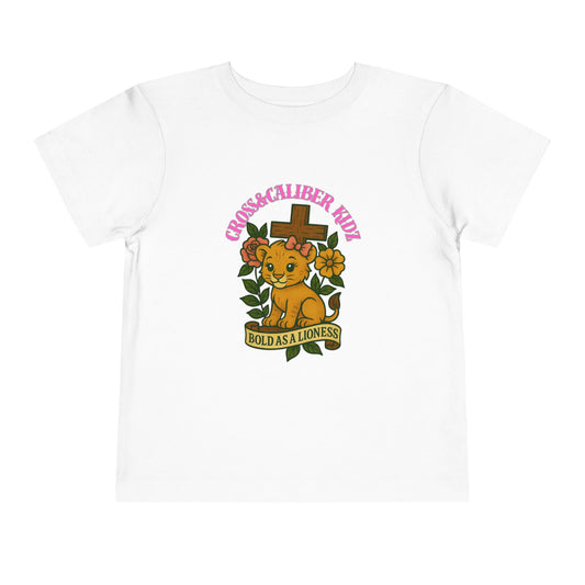 Toddler Short Sleeve Tee - Bold as a Lioness Design