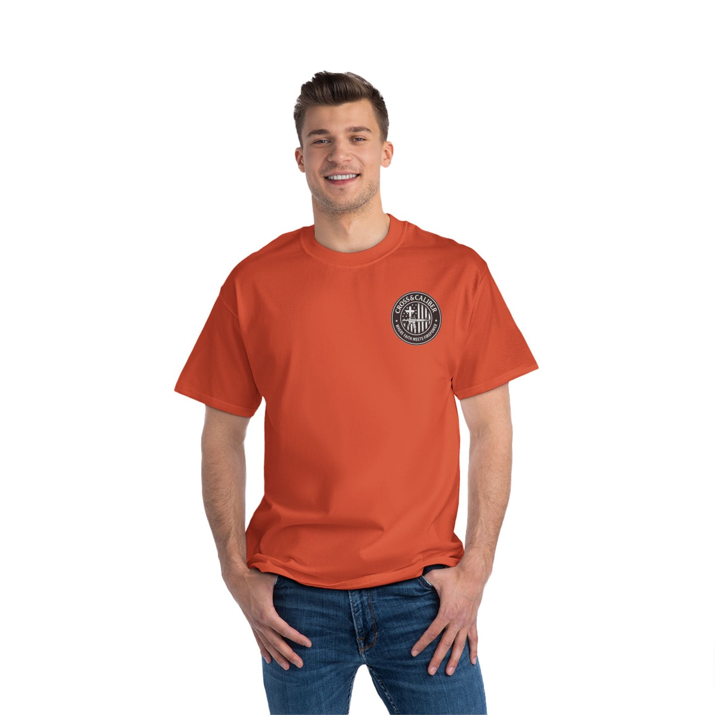 Cross & Caliber Shield Graphic T-Shirt for Casual Style