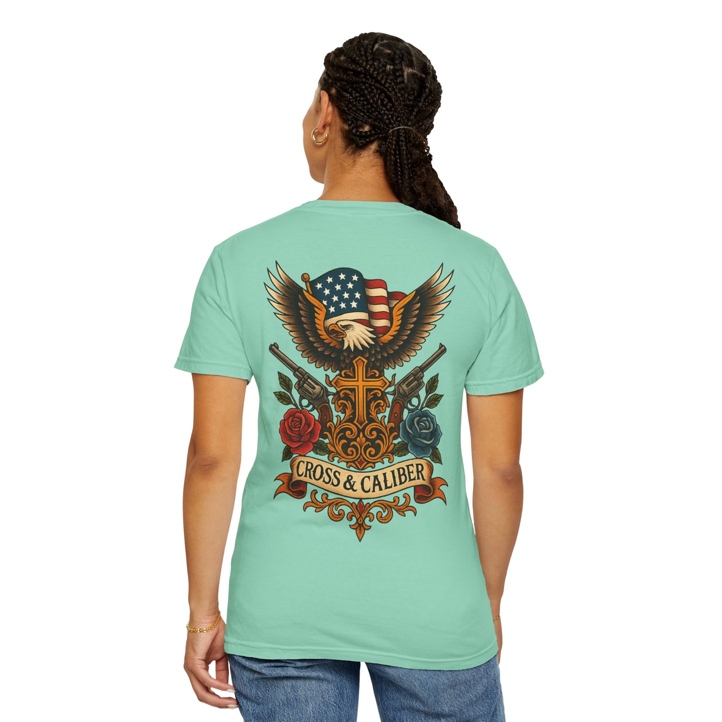 Cross & Caliber Tattoo Edition Unisex T-Shirt - Vintage Style Graphic Tee