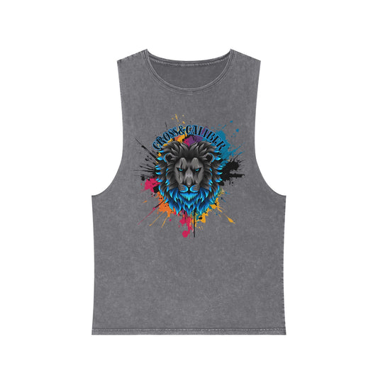 Vibrant Lion Graphic Tank Top, Unisex Summer Wear, Festival Fashion, Beachwear, Graphic Apparel, Gift for Animal Lovers