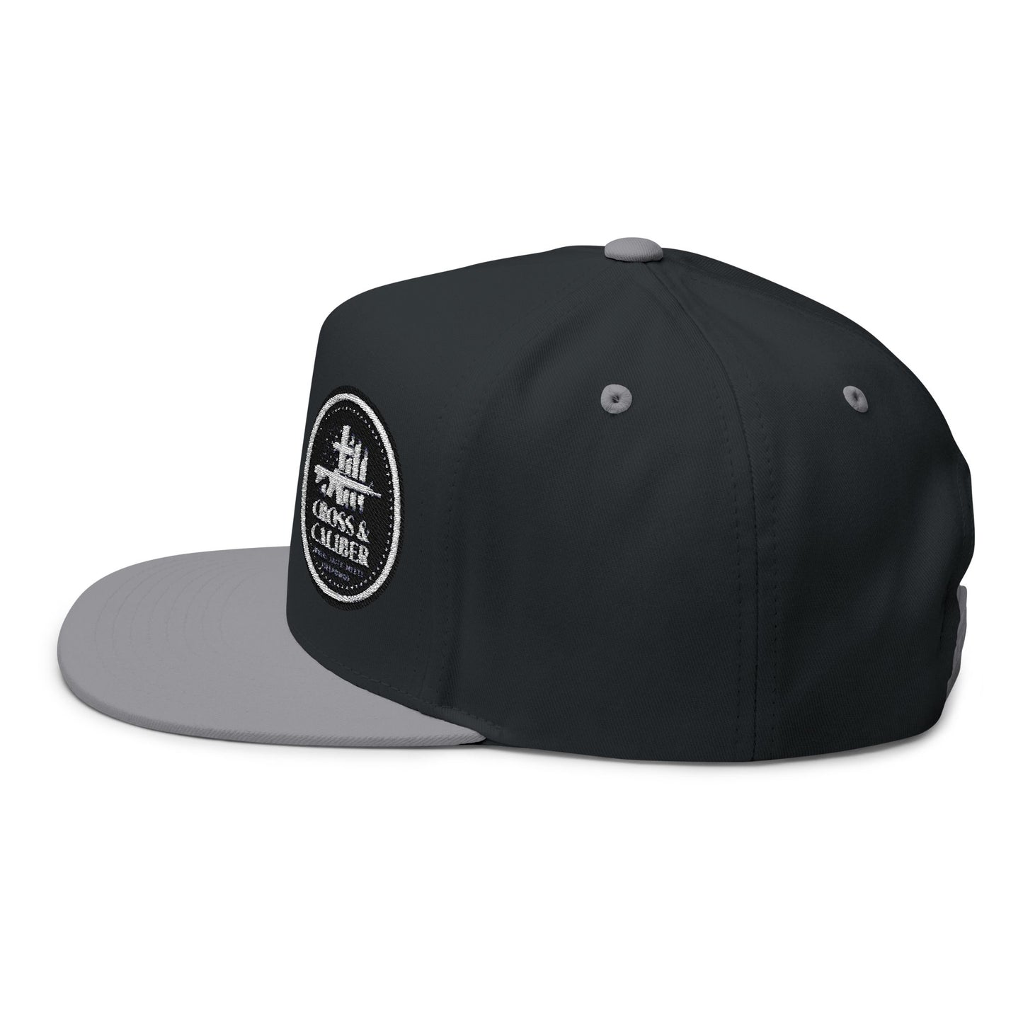 Cross & Caliber Embroidered Flat Bill Cap - Stylish Gear for Everyday Adventures
