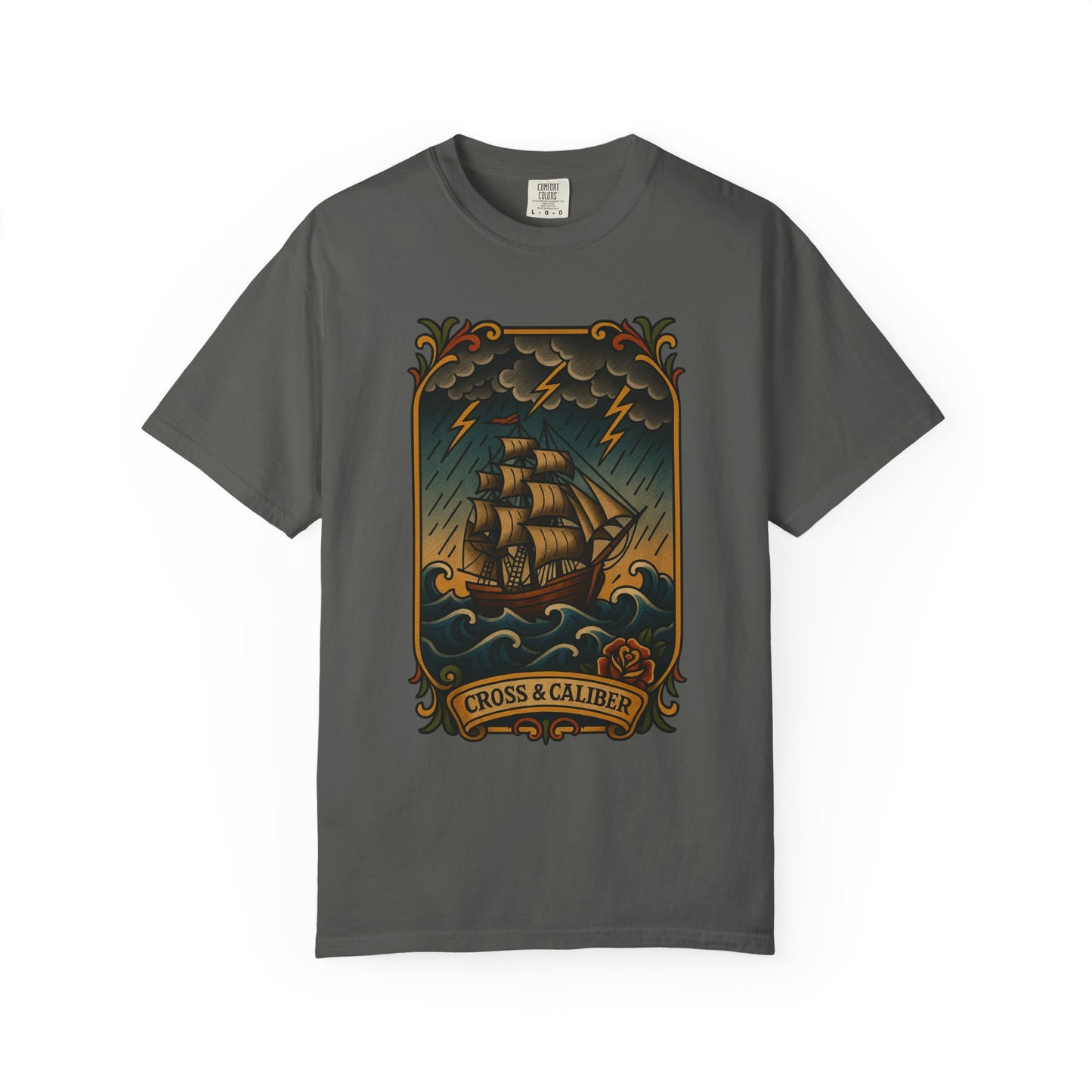 Nautical Tattoo T-Shirt - Cross & Caliber Design