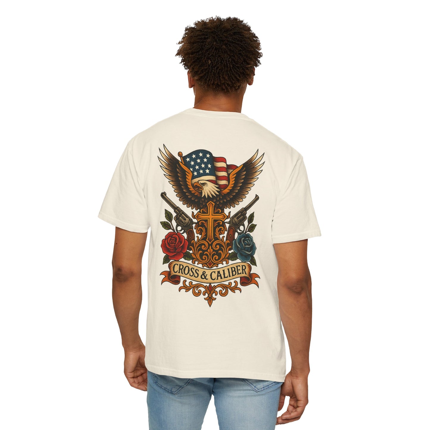 Cross & Caliber Tattoo Edition Unisex T-Shirt - Vintage Style Graphic Tee