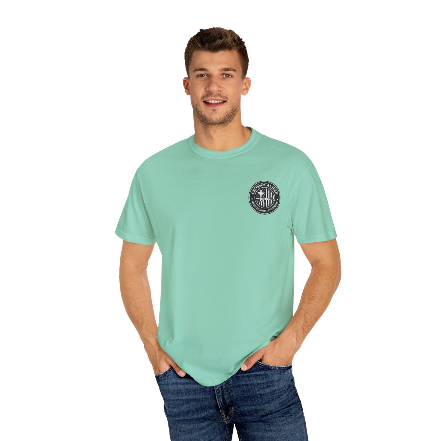 Faith-Focused Unisex Garment-Dyed T-shirt - Cross & Caliber Design