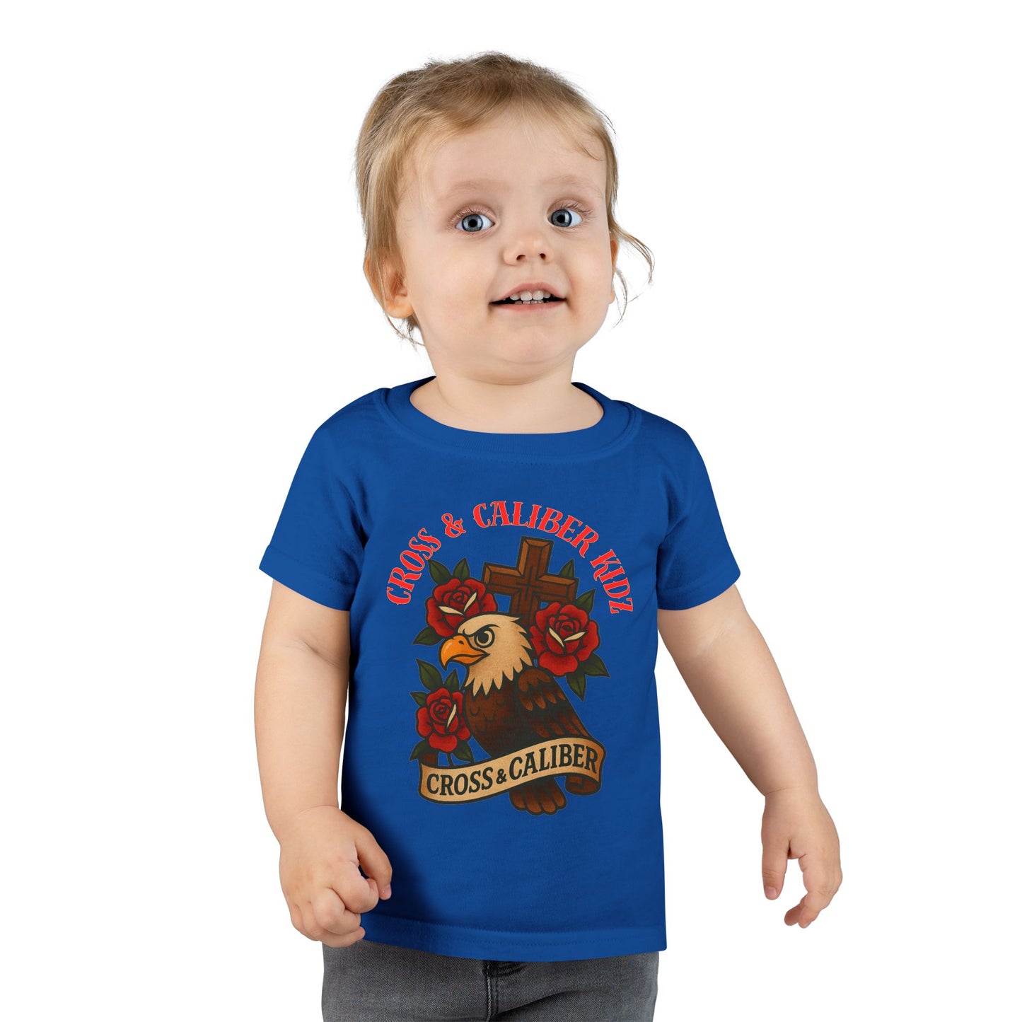 Bold Eagle & Roses Toddler T-Shirt - Faith-Inspired Design