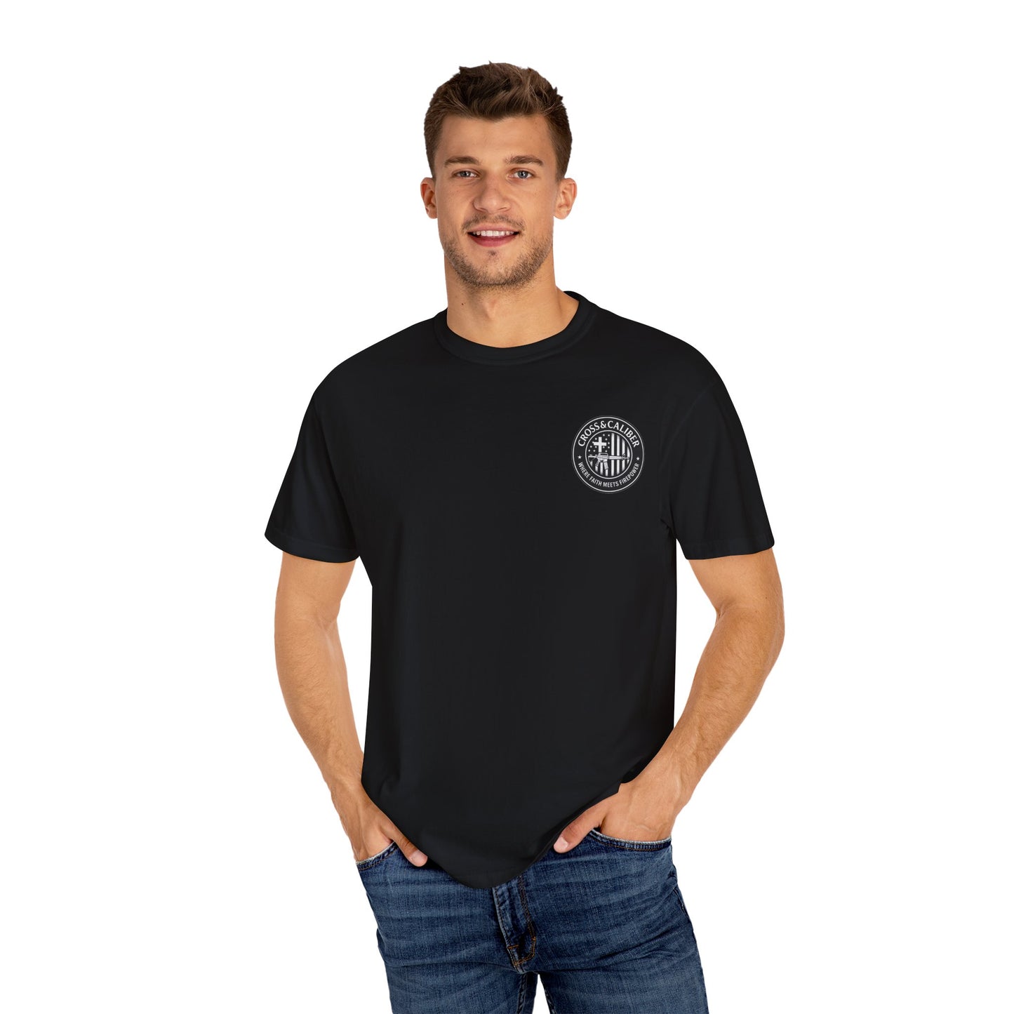 Faith-Focused Unisex Garment-Dyed T-shirt - Cross & Caliber Design