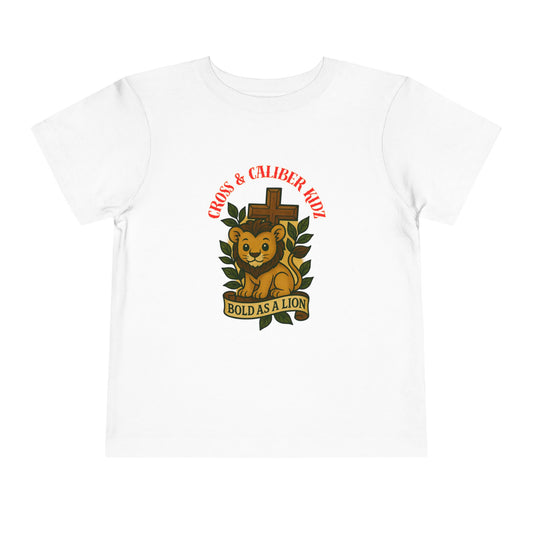 Bold as a Lion Toddler Tee - Cute Christian Graphic Shirt for Kids