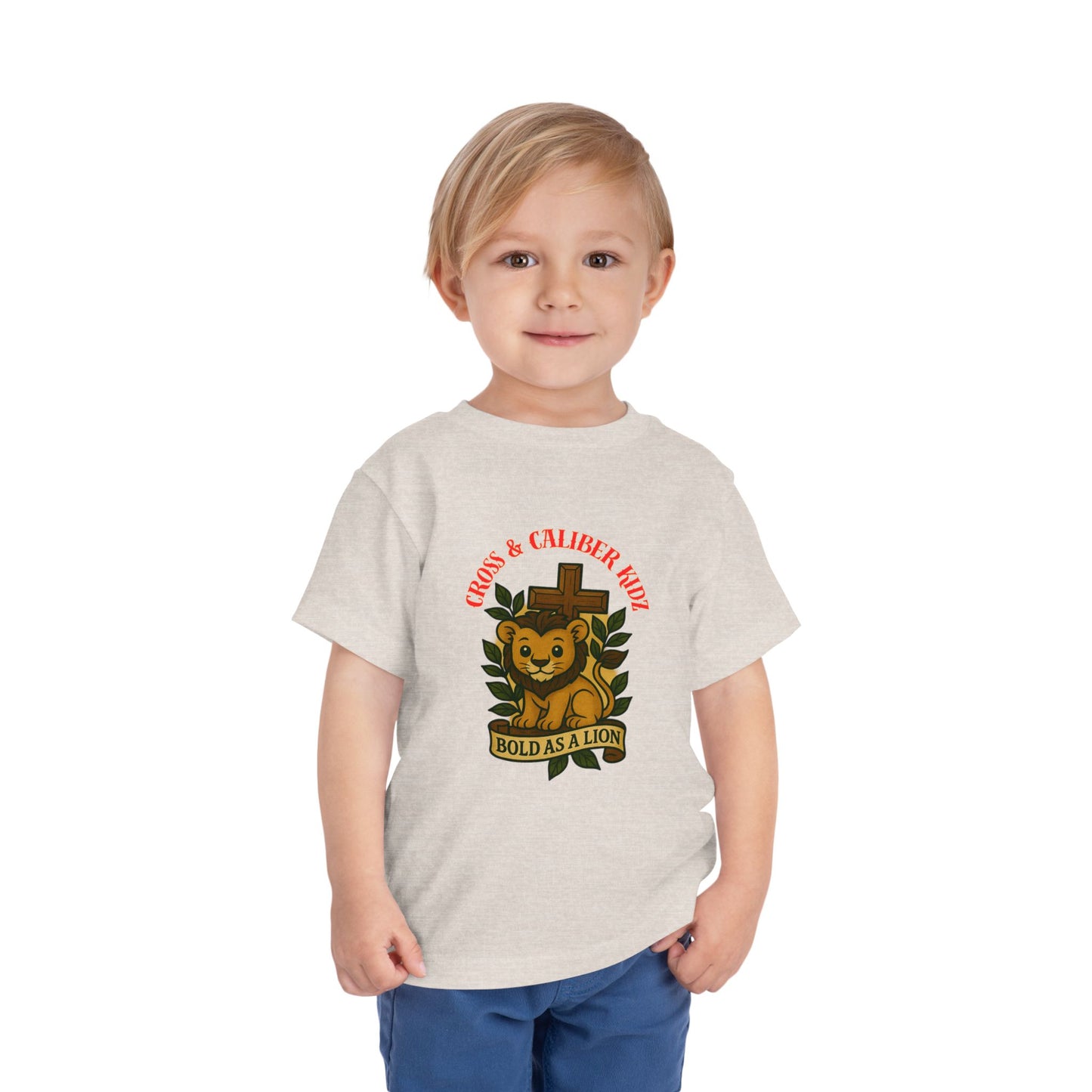 Bold as a Lion Toddler Tee - Cute Christian Graphic Shirt for Kids