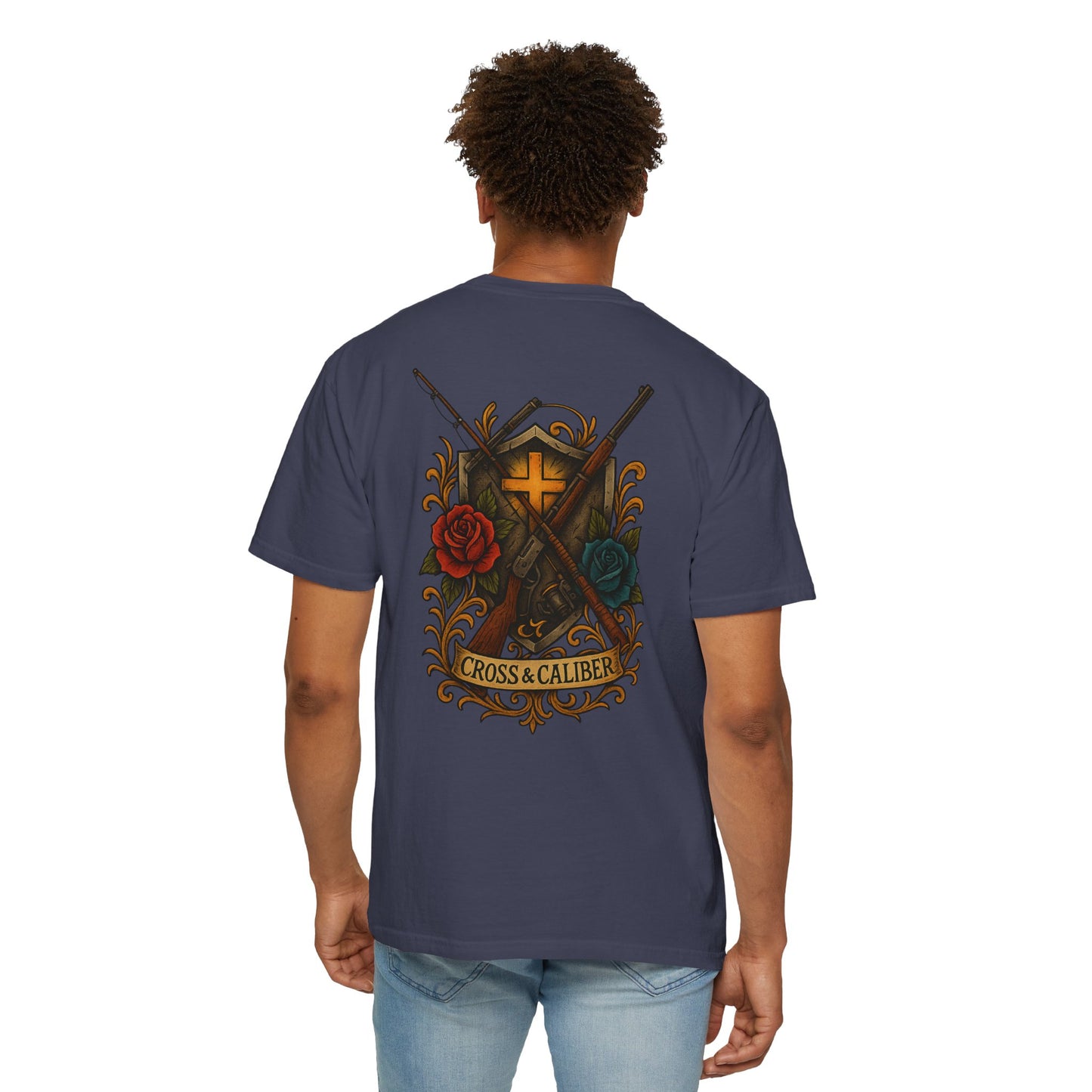 Cross & Caliber Tattoo Edition Unisex Garment-Dyed T-Shirt