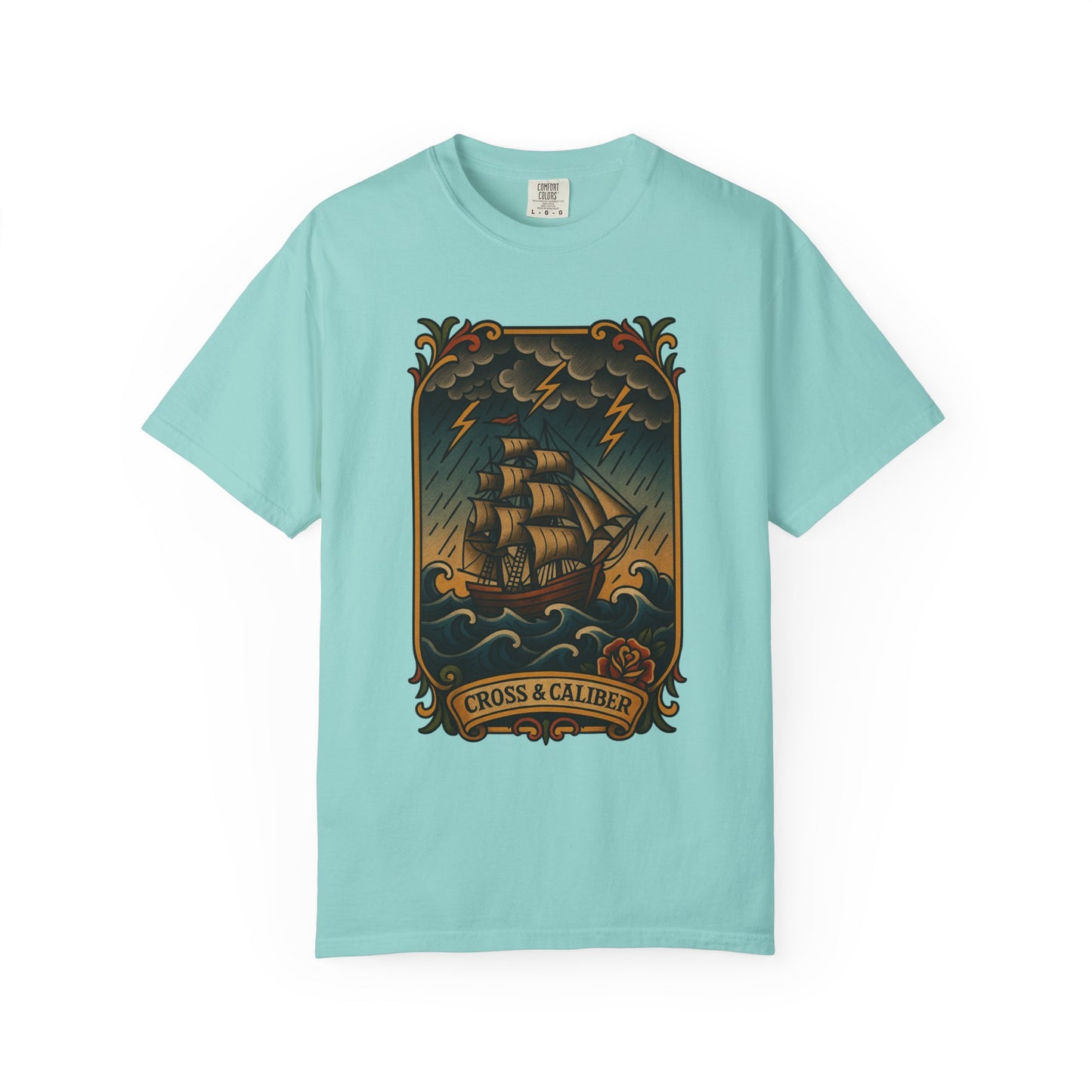 Nautical Tattoo T-Shirt - Cross & Caliber Design