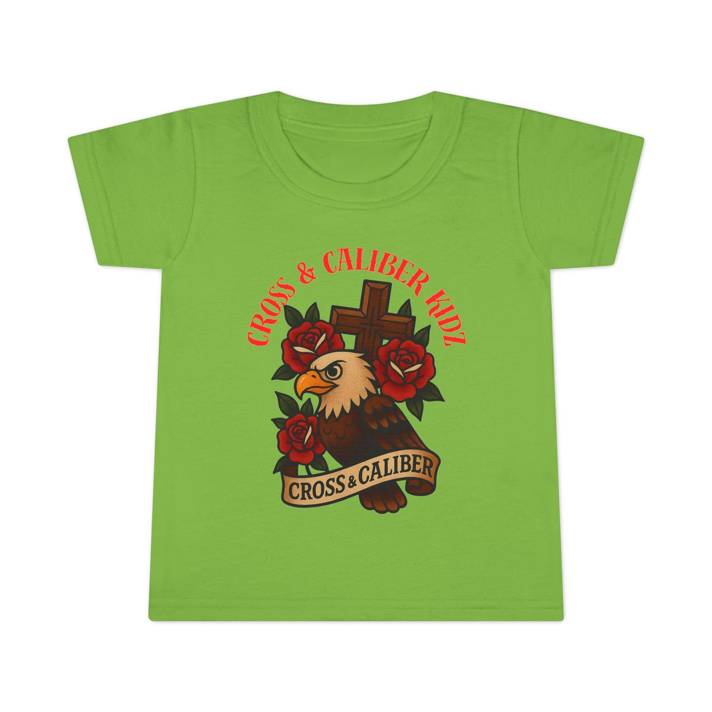 Bold Eagle & Roses Toddler T-Shirt - Faith-Inspired Design