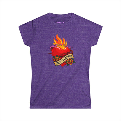 Fiery Heart Women&#039;s Softstyle Tee - Celebrate Love & Passion