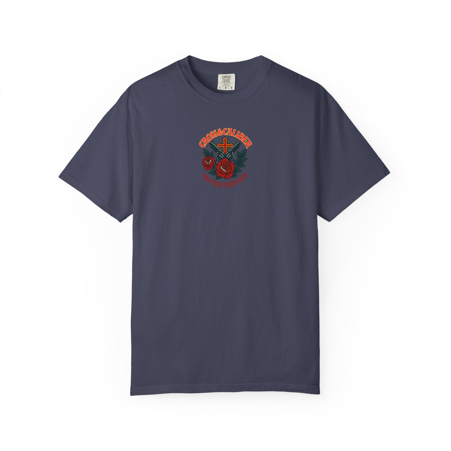 Unisex Garment-Dyed T-shirt with Skull & Roses Design - Perfect for Tattoo Lovers