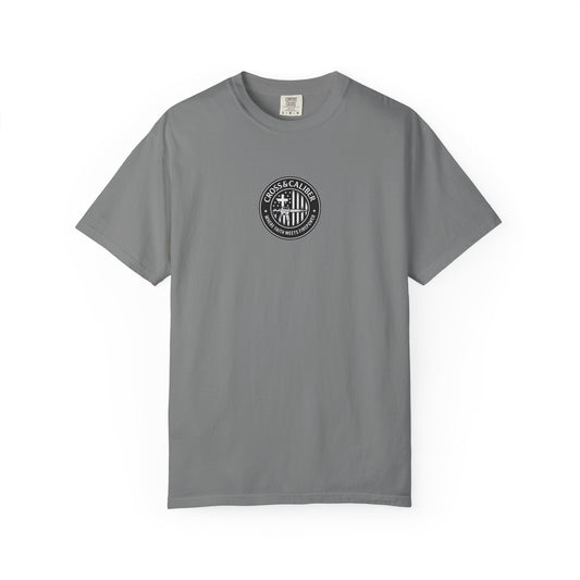 Motorcycle Enthusiast T-Shirt - Cross & Caliber Design with Inspirational Quote