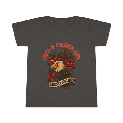 Bold Eagle & Roses Toddler T-Shirt - Faith-Inspired Design