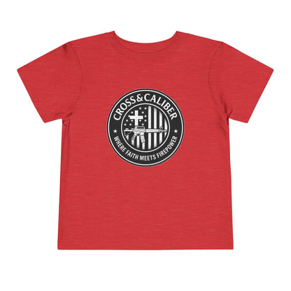 Boys' Faith & Flag Tee - Toddler Short Sleeve Shirt, Kids' Christian Apparel, Patriotic T-Shirt, Gift for Toddlers, Faith-Inspired Clothing