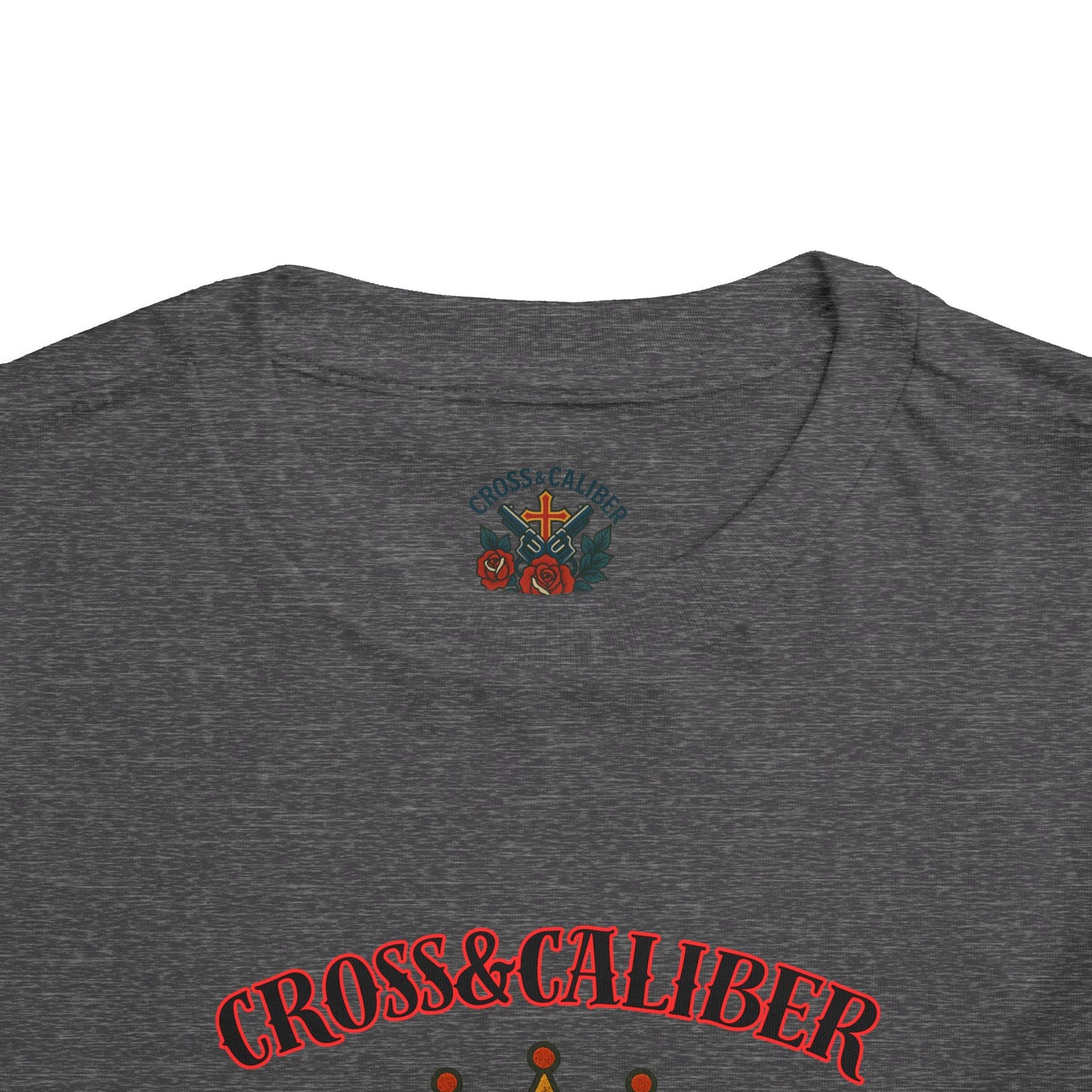 Cool Toddler T-Shirt: Cross & Caliber, Death Before Dishonor, Skull and Roses, Trendy Kids Tee, Unique Gift for Boys & Girls