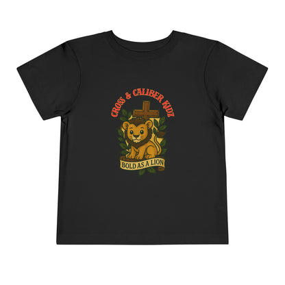 Bold as a Lion Toddler Tee - Cute Christian Graphic Shirt for Kids