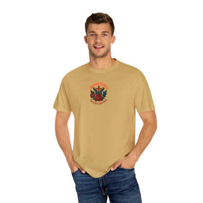 Unisex Tattoo Edition T-Shirt with Cross and Roses - Garment-Dyed for a Vintage Vibe