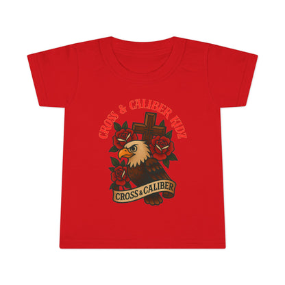 Bold Eagle & Roses Toddler T-Shirt - Faith-Inspired Design
