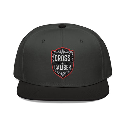 Cross & Caliber Embroidered Snapback Hat - Stylish Casual Cap for Everyday Use