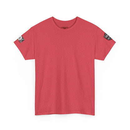 Bold Graphic Unisex Tee with Cross & Caliber Design, Casual Streetwear, Gift for Him or Her, Vintage Inspired T-Shirt,