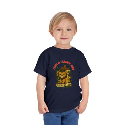 Bold as a Lion Toddler Tee - Cute Christian Graphic Shirt for Kids
