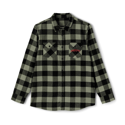 Unisex Flannel Shirt with Cross & Caliber Design - Casual Comfort for Adventurers