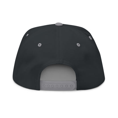Embroidered Flat Bill Cap with American Flag Design