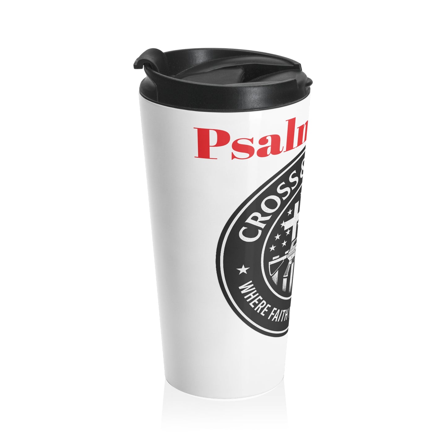 Stainless Steel Travel Mug - Cross & Caliber Design for Adventurers