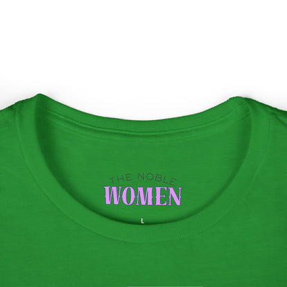 Vintage-Inspired Women&#39;s Softstyle Tee with Front Patch and Back Design