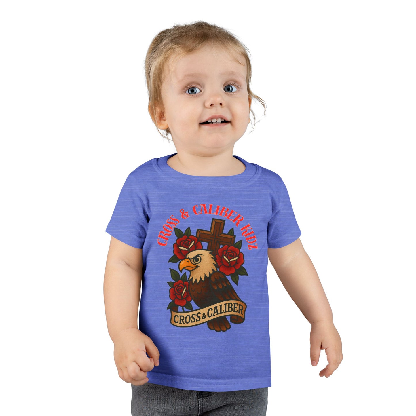 Bold Eagle & Roses Toddler T-Shirt - Faith-Inspired Design