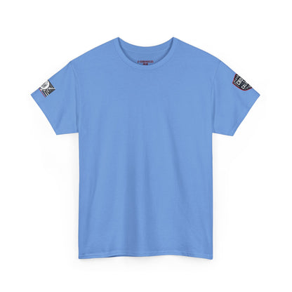 Bold Graphic Unisex Tee with Cross & Caliber Design, Casual Streetwear, Gift for Him or Her, Vintage Inspired T-Shirt,