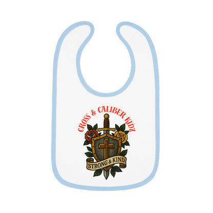 Strong & Kind Baby Bib – Contrast Trim Jersey Design for Toddlers