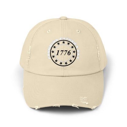 Distressed Cap with Vintage 1776 Design | Casual Style, Patriotic Hat, Unisex, Gift for Holidays, Summer Accessory