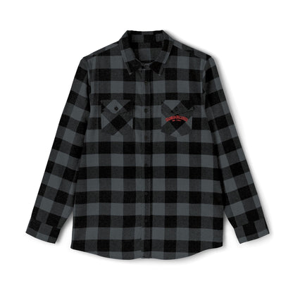 Unisex Flannel Shirt with Cross & Caliber Design - Casual Comfort for Adventurers