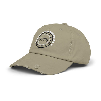 Distressed Cap with Vintage 1776 Design | Casual Style, Patriotic Hat, Unisex, Gift for Holidays, Summer Accessory