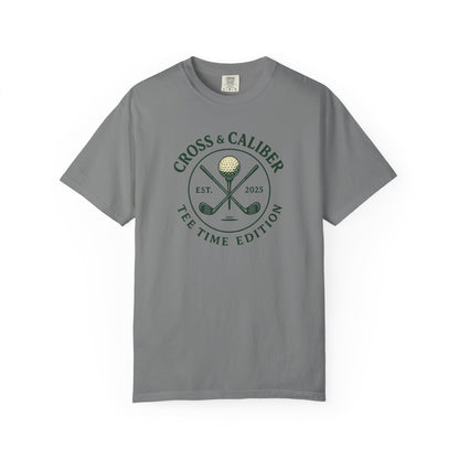 Golf-Themed Garment-Dyed T-Shirt, Tee Time Style Tee, Perfect Gift for Golf Lovers, Casual Wear, Unisex Golf Apparel
