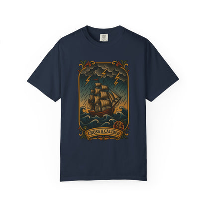 Nautical Tattoo T-Shirt - Cross & Caliber Design