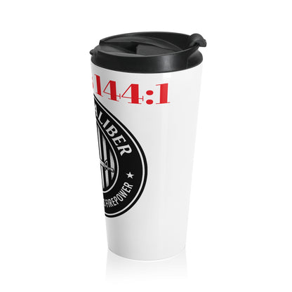 Stainless Steel Travel Mug - Cross & Caliber Design for Adventurers